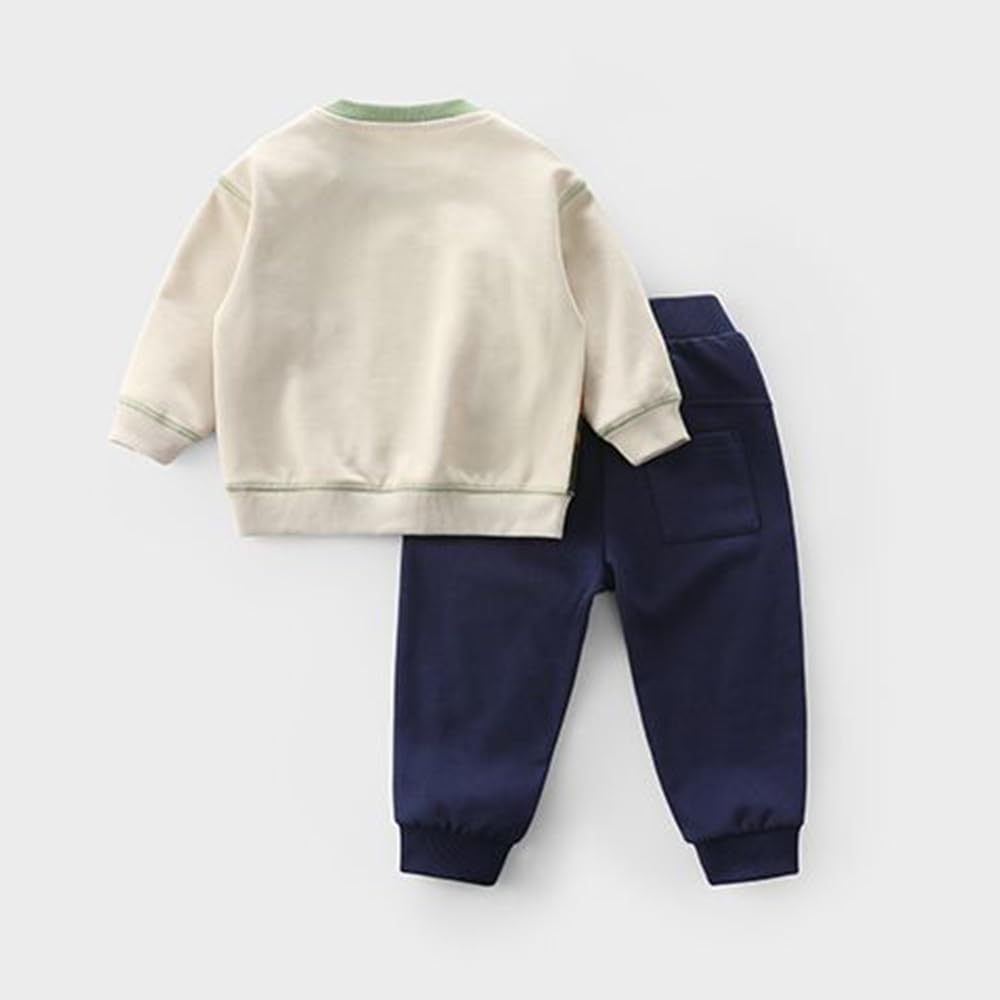 Cartoon Print Pullover Sweatshirt Suit
