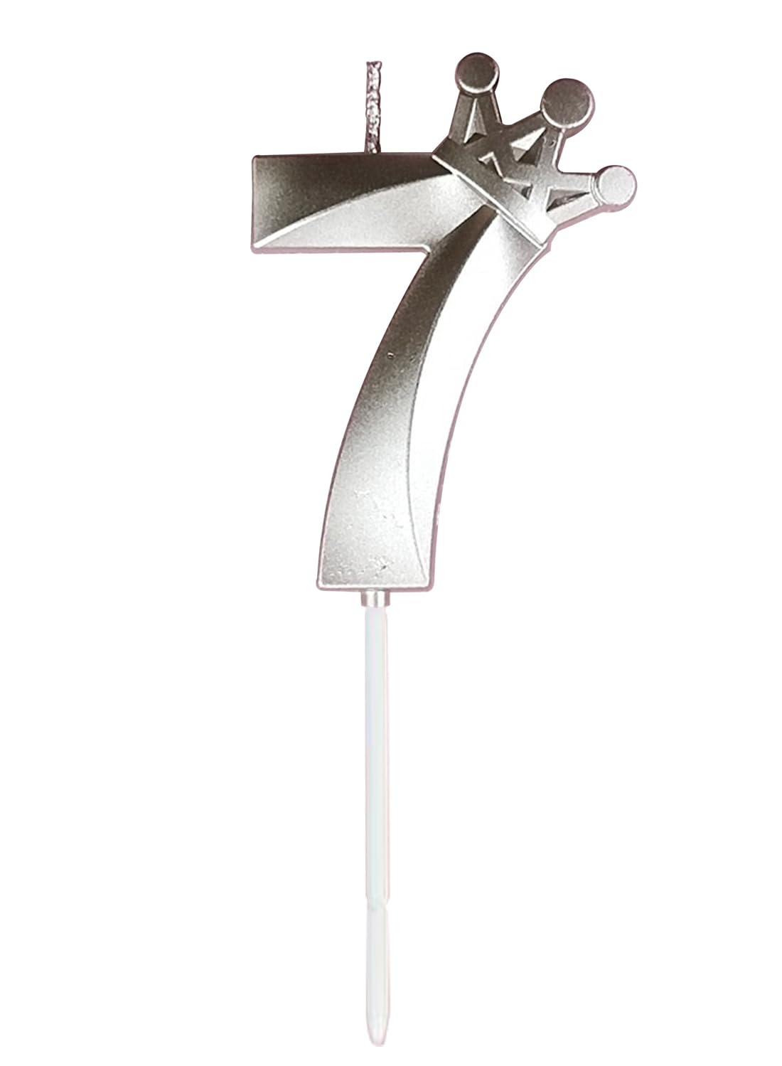 l&Wen Birthday Candles Twisted, Long Thin Spiral Candle with Holders for Wedding Party Decorations (6 Pcs, Silver Twisted Collection)