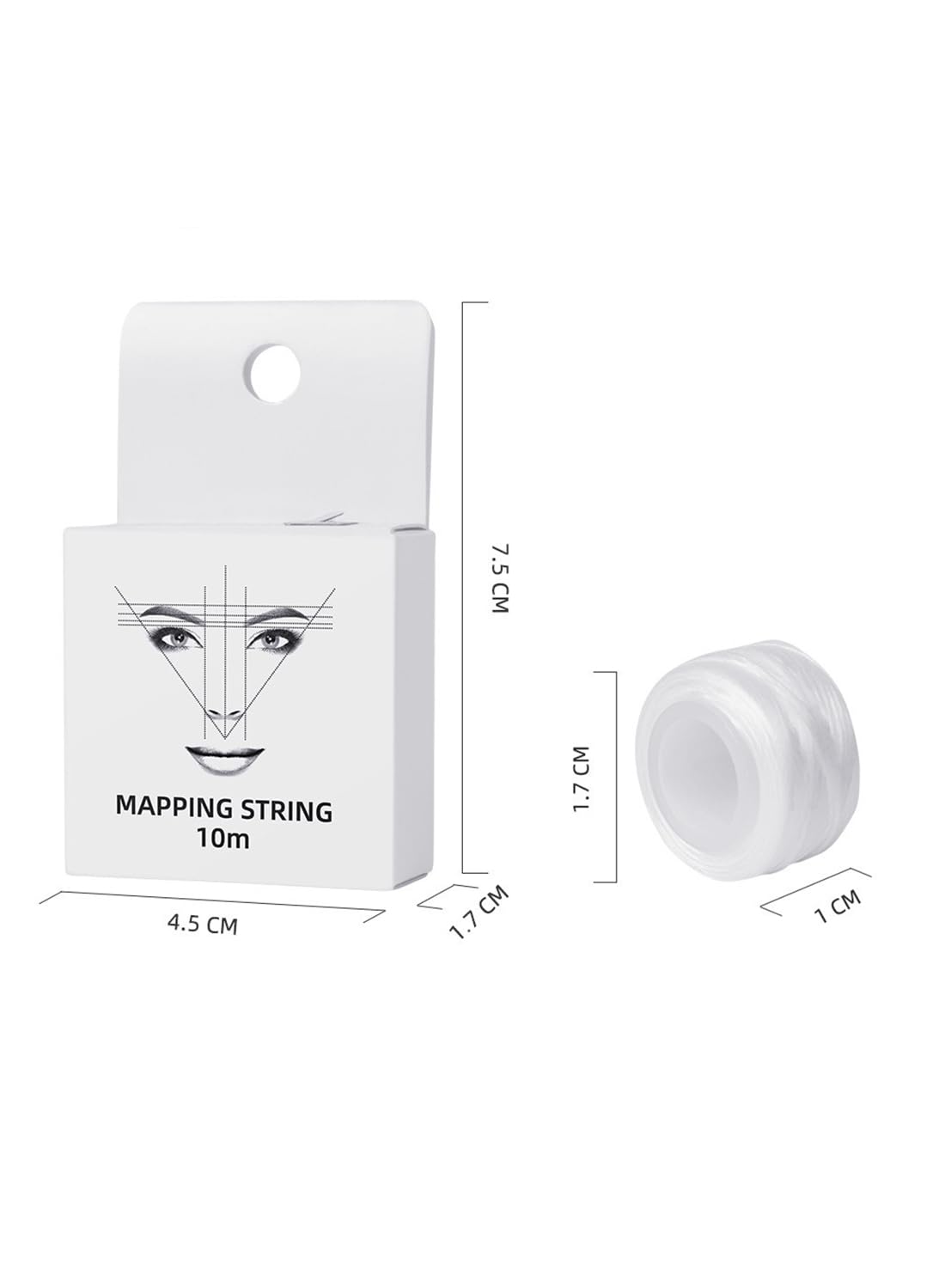 Mapping String, White Eyebrow Mapping Ink Thread for Semi-Permanent Tattoos 10m