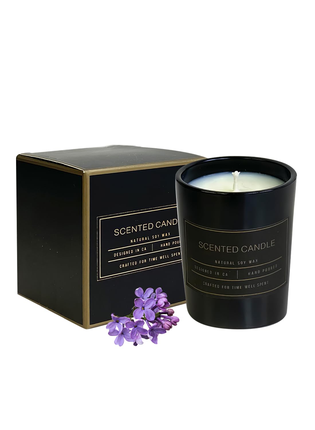 Scented Candles, Long Lasting Strong Fragrance Luxury Scented Soy Jar Candle, Candles for Home Scented, Candle Gift Set for SPA Bathing Yoga Travel, Stress Relief 53G