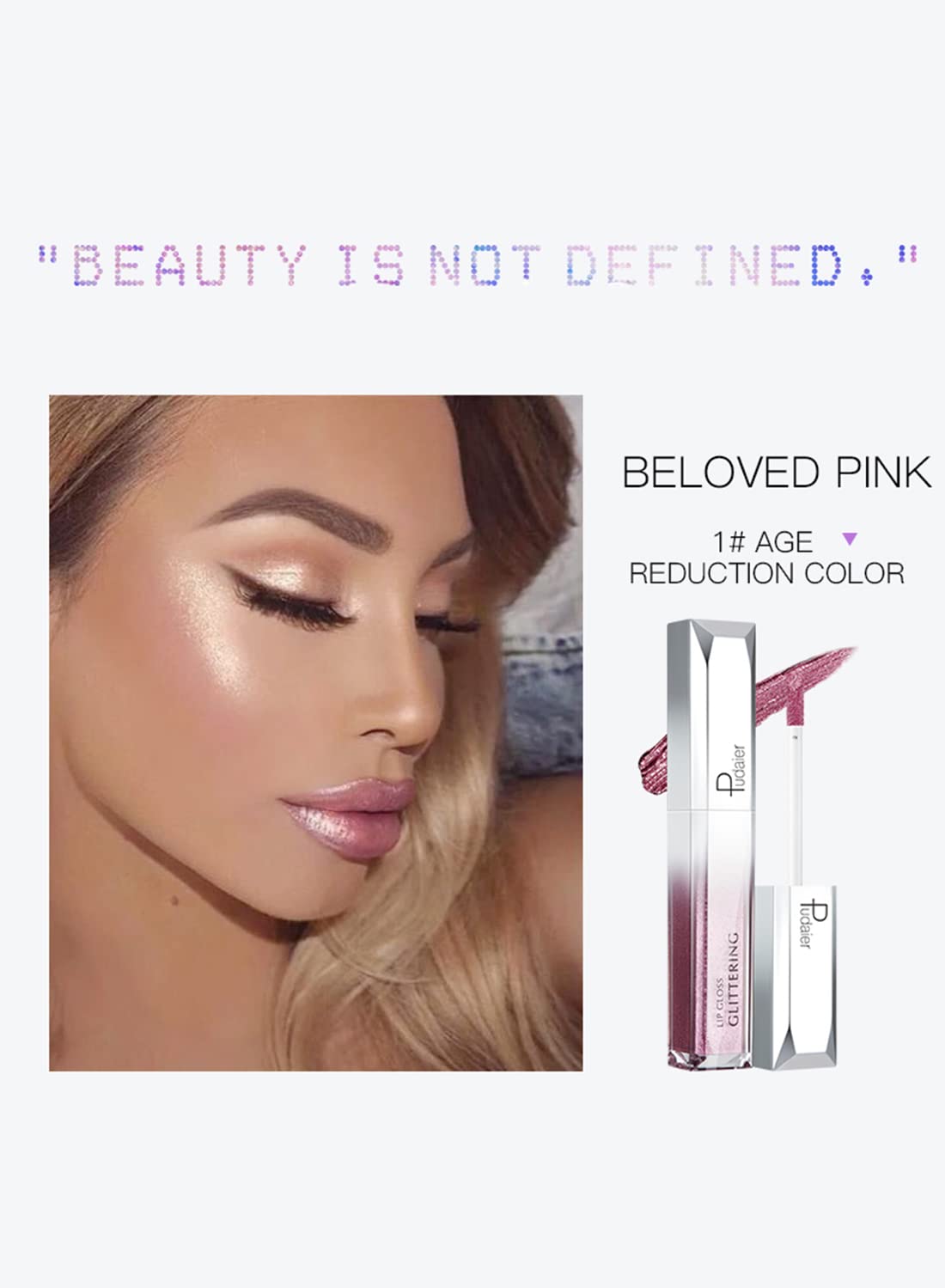 Glitter Lip Gloss, Shimmer Metallic Liquid Lipstick, Moisturizing Waterproof Lip Makeup for Lips Cheeks Eye