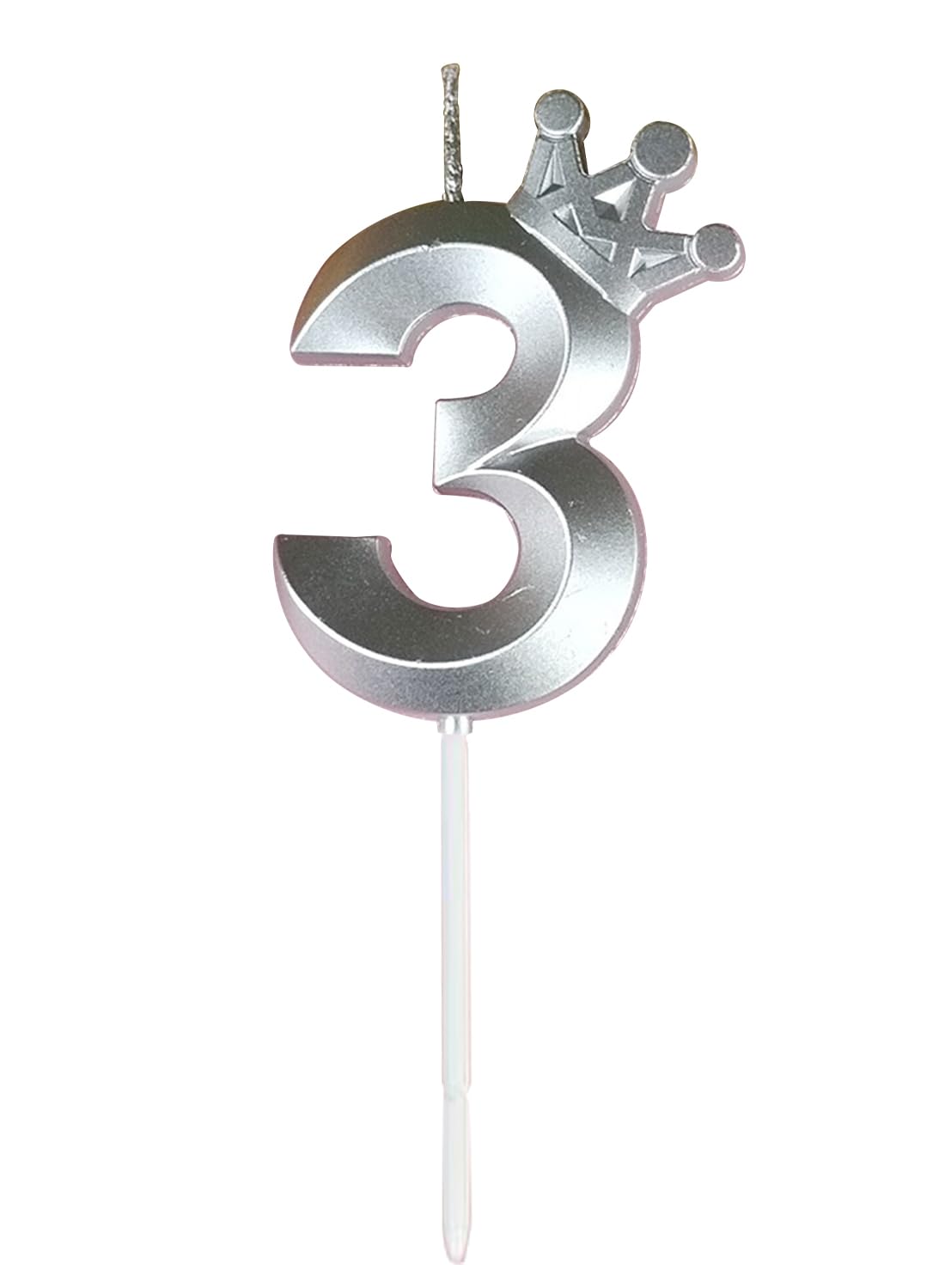 l&Wen Birthday Candles Twisted, Long Thin Spiral Candle with Holders for Wedding Party Decorations (6 Pcs, Silver Twisted Collection)