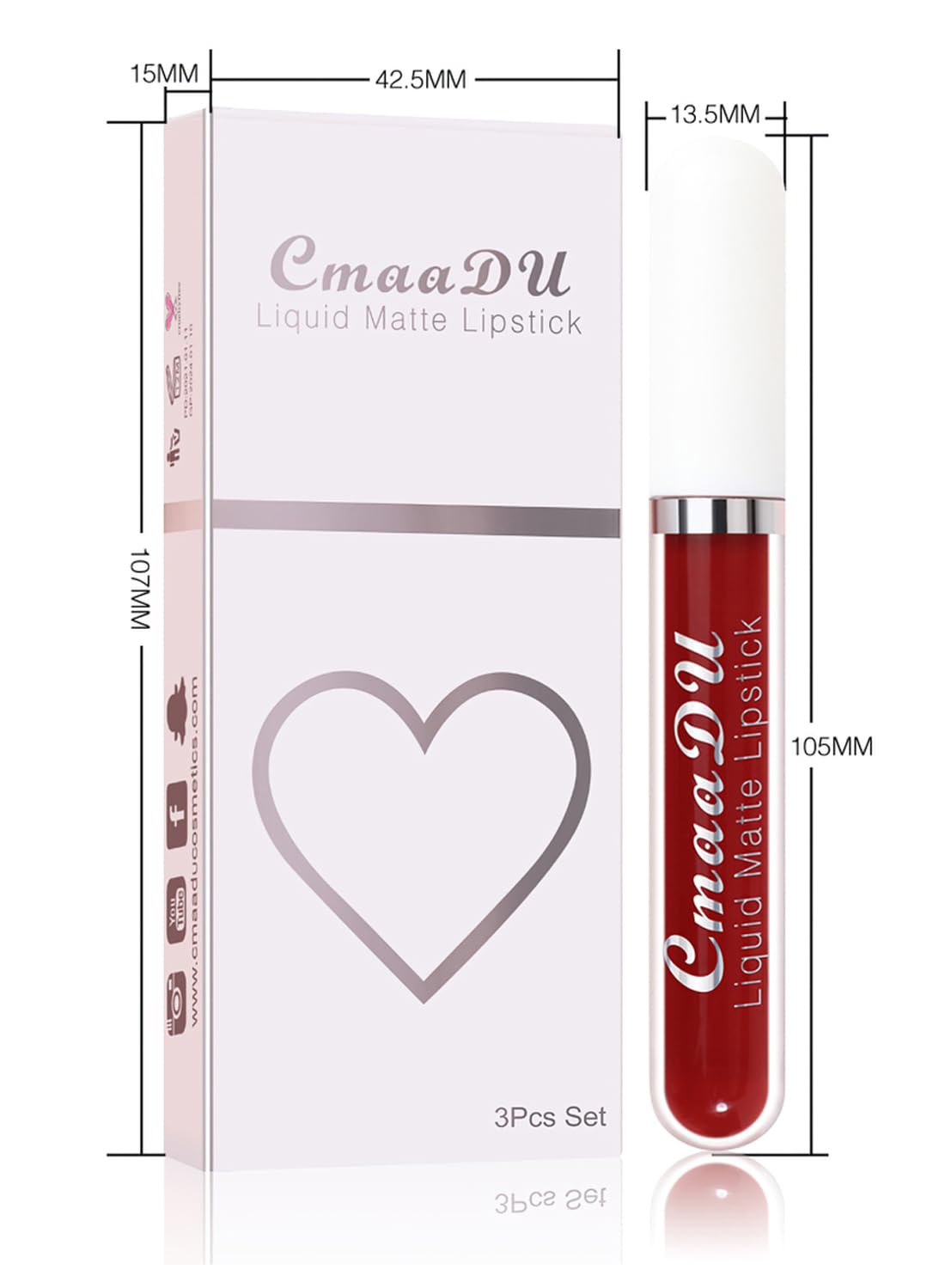 3Pcs Matte Liquid Lipstick Set