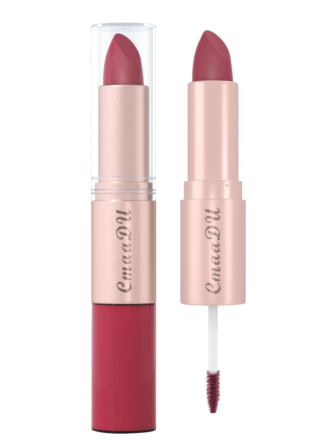 2 in 1 Lipstick & Lip Gloss, Matte Velvet Double Headed Lip Gloss, Waterproof Non-Stick Cup Long Lasting High Pigment Lip Makeup for Women 1 Pcs