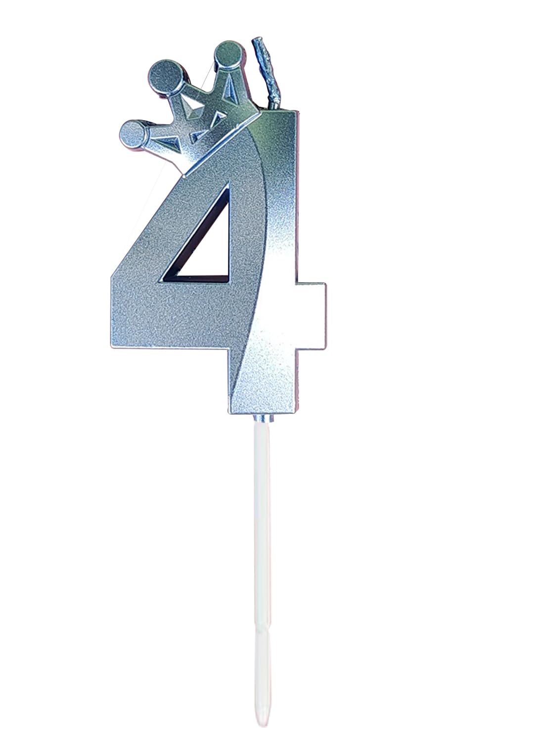 l&Wen Birthday Candles Twisted, Long Thin Spiral Candle with Holders for Wedding Party Decorations (6 Pcs, Silver Twisted Collection)