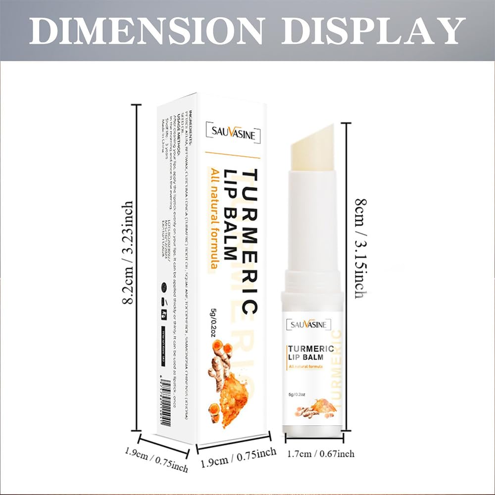 Lip Balm, Natural Formula Turmeric Lip Moisturizer for Cracked & Dry Lips