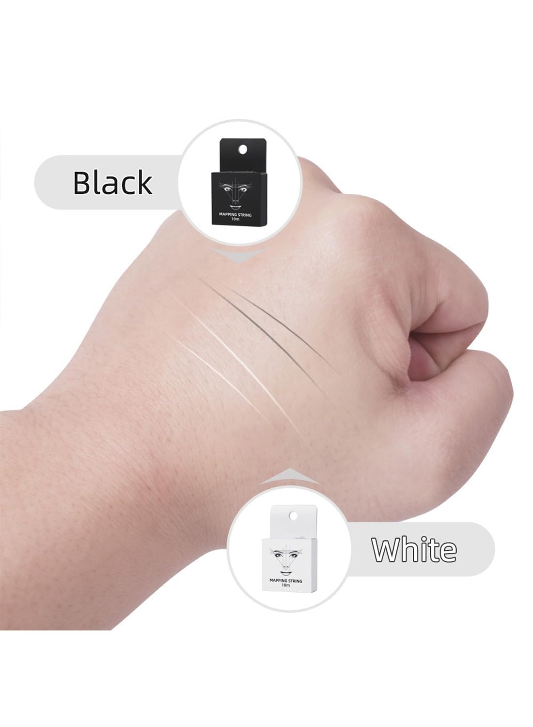 Mapping String, White Eyebrow Mapping Ink Thread for Semi-Permanent Tattoos 10m