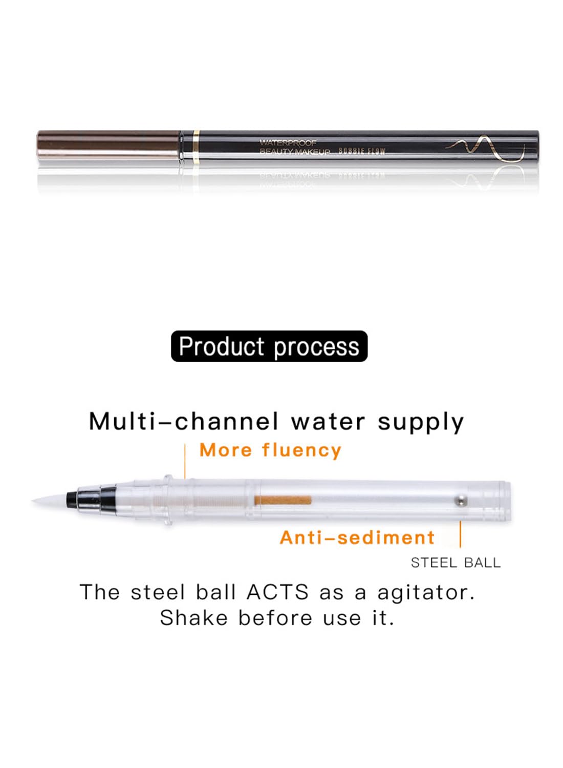 3 in 1 Four Tip Eyebrow & Liquid Eyeliner & Mascara Kit, Natural Waterproof Long Lasting Eye Makeup Set, Non Clumping, Lengthening, Curling, Quick Drying Makeup Salon Set for Women