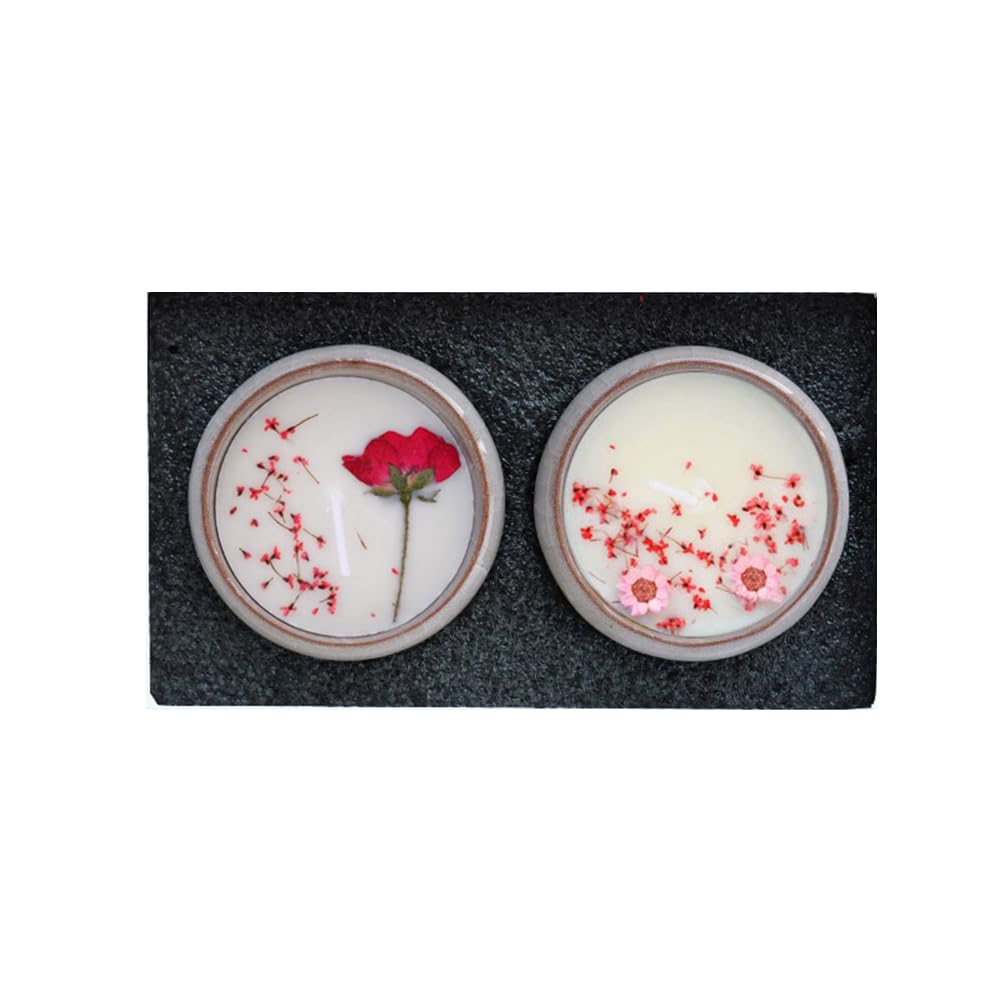 Preserved Flower Scented Candle, Natural Essential Oil Fragrances Candles for Bath Yoga Sleep Wedding Gifts Home Décor 75g
