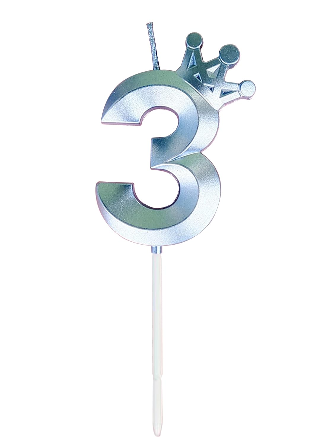 l&Wen Birthday Candles Twisted, Long Thin Spiral Candle with Holders for Wedding Party Decorations (6 Pcs, Silver Twisted Collection)