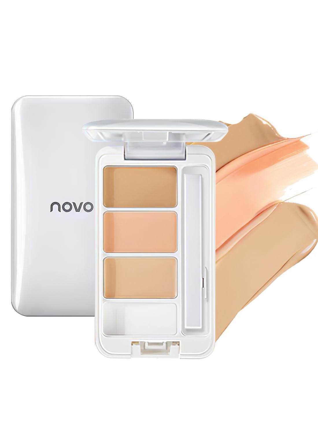 Tri Color Concealer Palette, Lightweight Flawless Correcting Concealer Cream, Full Coverage Waterproof Long Lasting Makeup Palette for Dark Circles Freckles Acne Blemishes