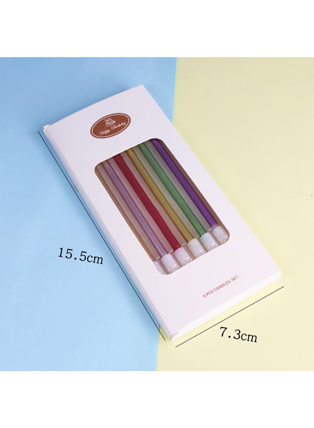 Long Thin Metallic Birthday Candles-6Pcs