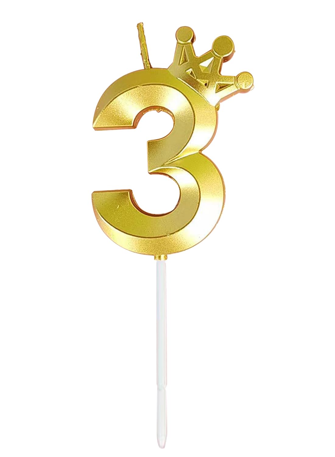 Number Birthday Candles, Metallic Glitter Crown Number 0 Cake Candles for Birthday, Wedding, Anniversary,