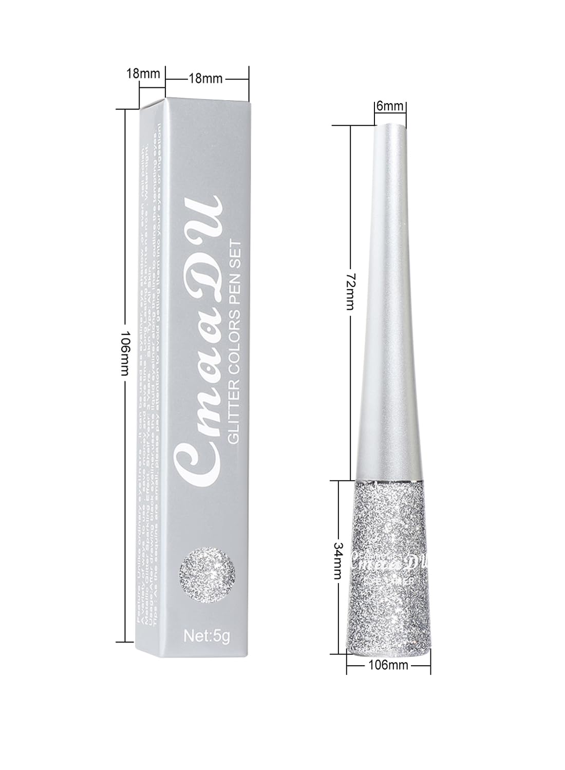 Eyeliner Pencil, Waterproof Glitter Eyeliner Pencil, Long Lasting Multi Used Eye Makeup for Face Lips Art Party Festival