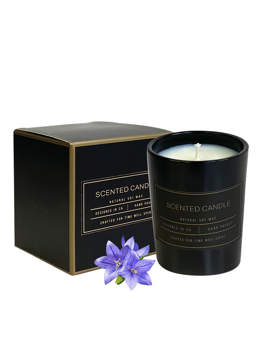 Scented Candles, Long Lasting Strong Fragrance Luxury Scented Soy Jar Candle, Candles for Home Scented, Candle Gift Set for SPA Bathing Yoga Travel, Stress Relief 53G