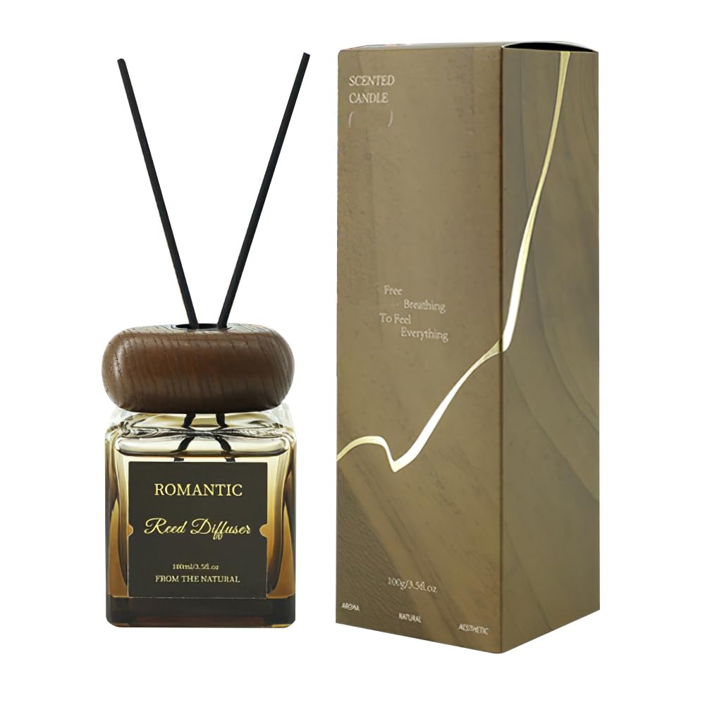 Reed Diffuser and Candle Set, Coffee Flavor Candles and Reed Diffusers Aromatherapy Set for Home Office Décor