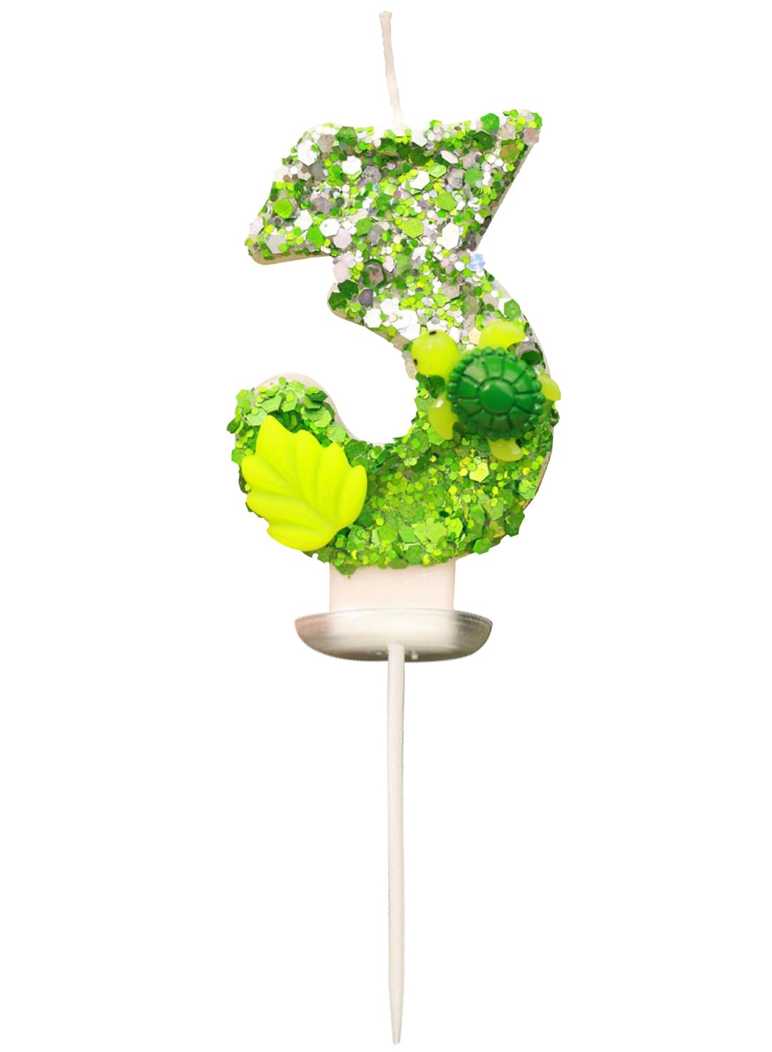 Green Themed Number Candle for Birthday, Weddings, Theme Party Celebration