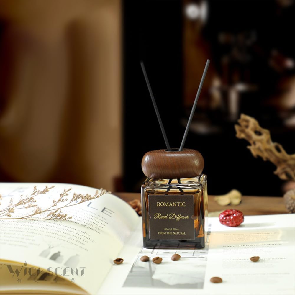 Reed Diffuser and Candle Set, Coffee Flavor Candles and Reed Diffusers Aromatherapy Set for Home Office Décor