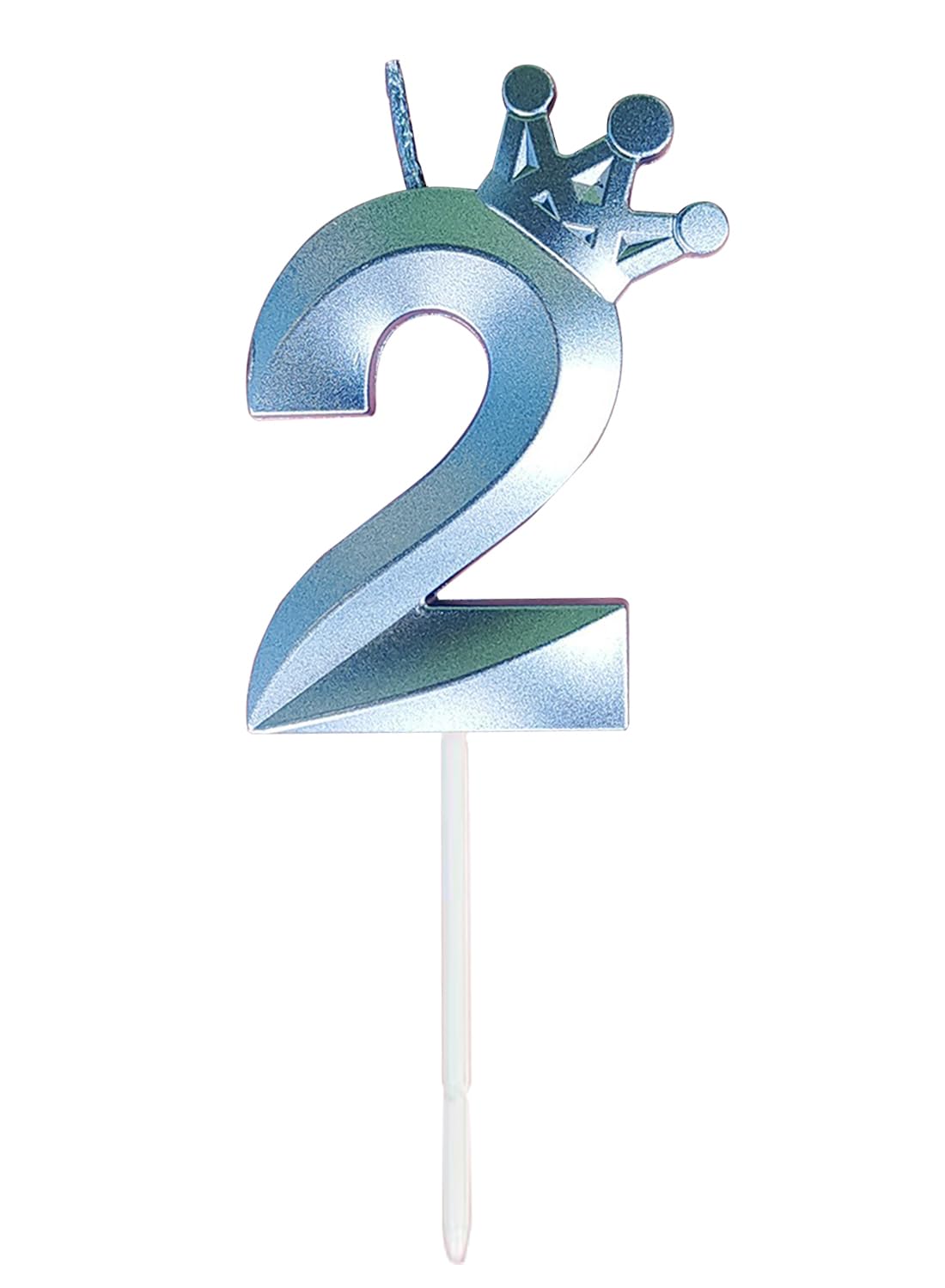 l&Wen Birthday Candles Twisted, Long Thin Spiral Candle with Holders for Wedding Party Decorations (6 Pcs, Silver Twisted Collection)