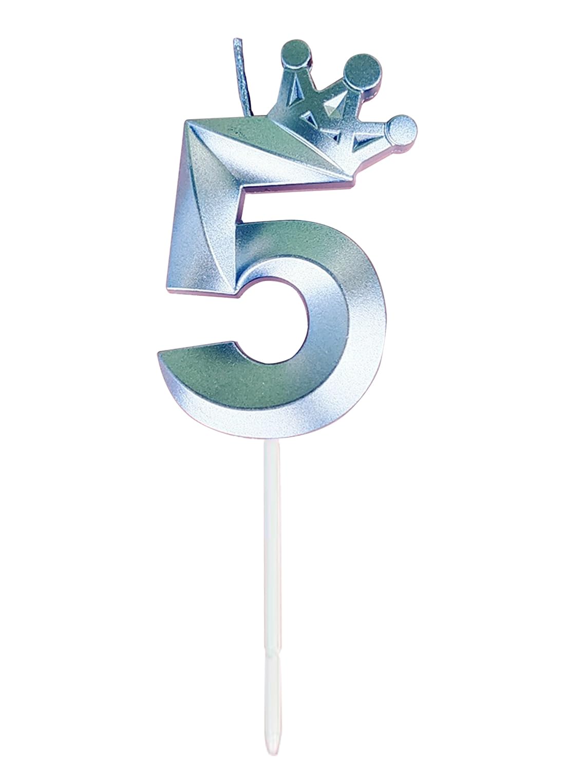 l&Wen Birthday Candles Twisted, Long Thin Spiral Candle with Holders for Wedding Party Decorations (6 Pcs, Silver Twisted Collection)