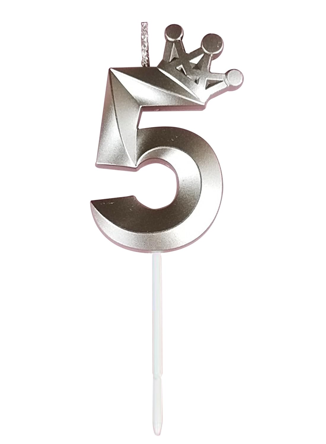 l&Wen Birthday Candles Twisted, Long Thin Spiral Candle with Holders for Wedding Party Decorations (6 Pcs, Silver Twisted Collection)