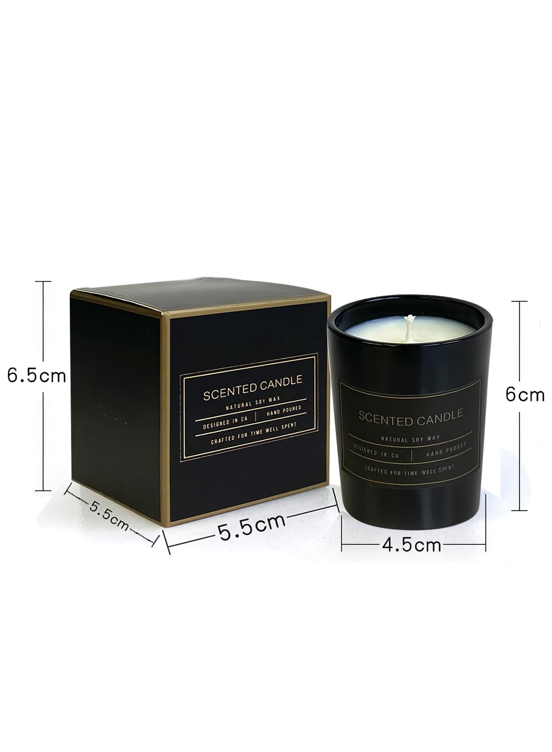 Scented Candles, Long Lasting Strong Fragrance Luxury Scented Soy Jar Candle, Candles for Home Scented, Candle Gift Set for SPA Bathing Yoga Travel, Stress Relief 53G