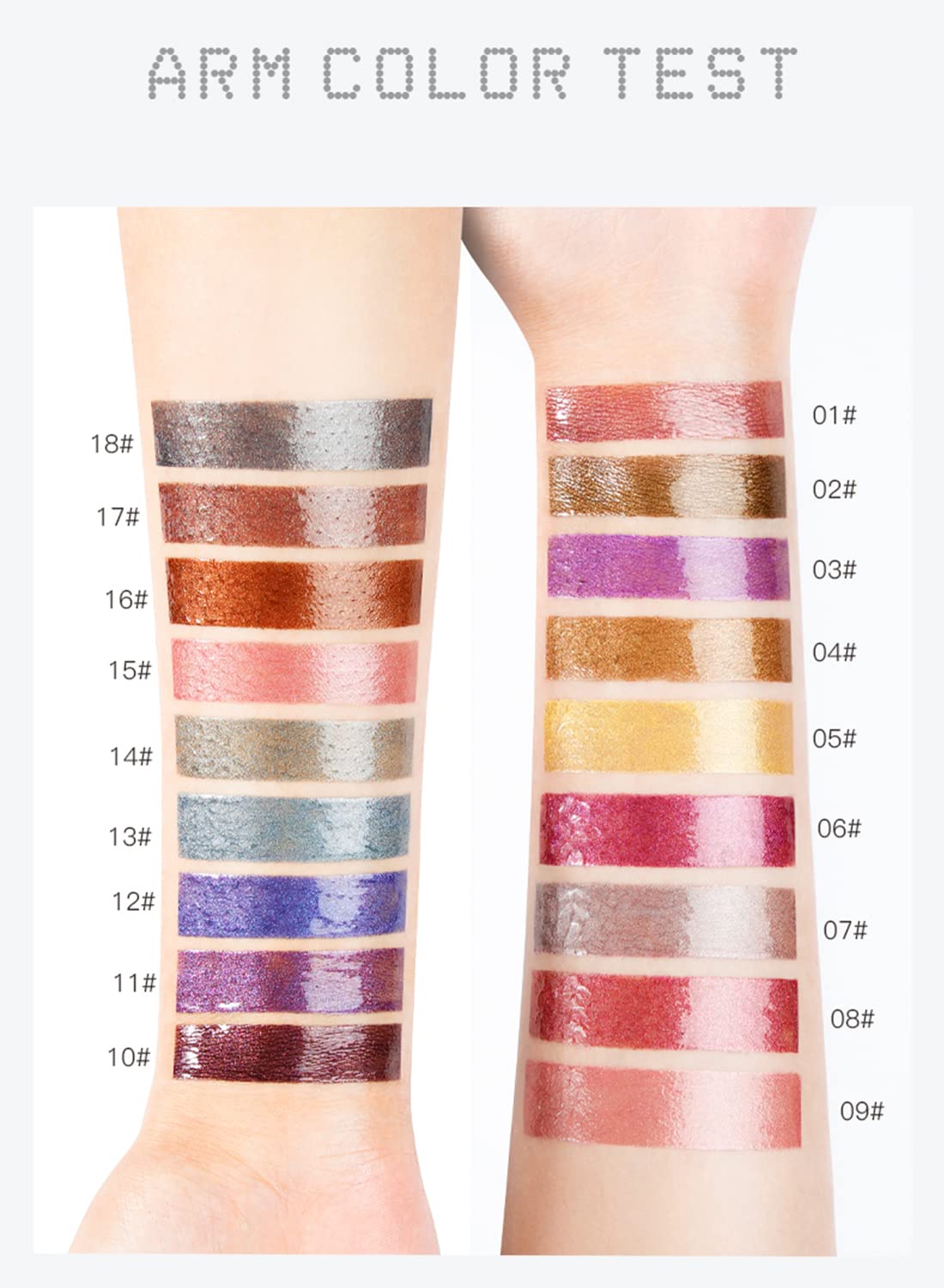 Glitter Lip Gloss, Shimmer Metallic Liquid Lipstick, Moisturizing Waterproof Lip Makeup for Lips Cheeks Eye