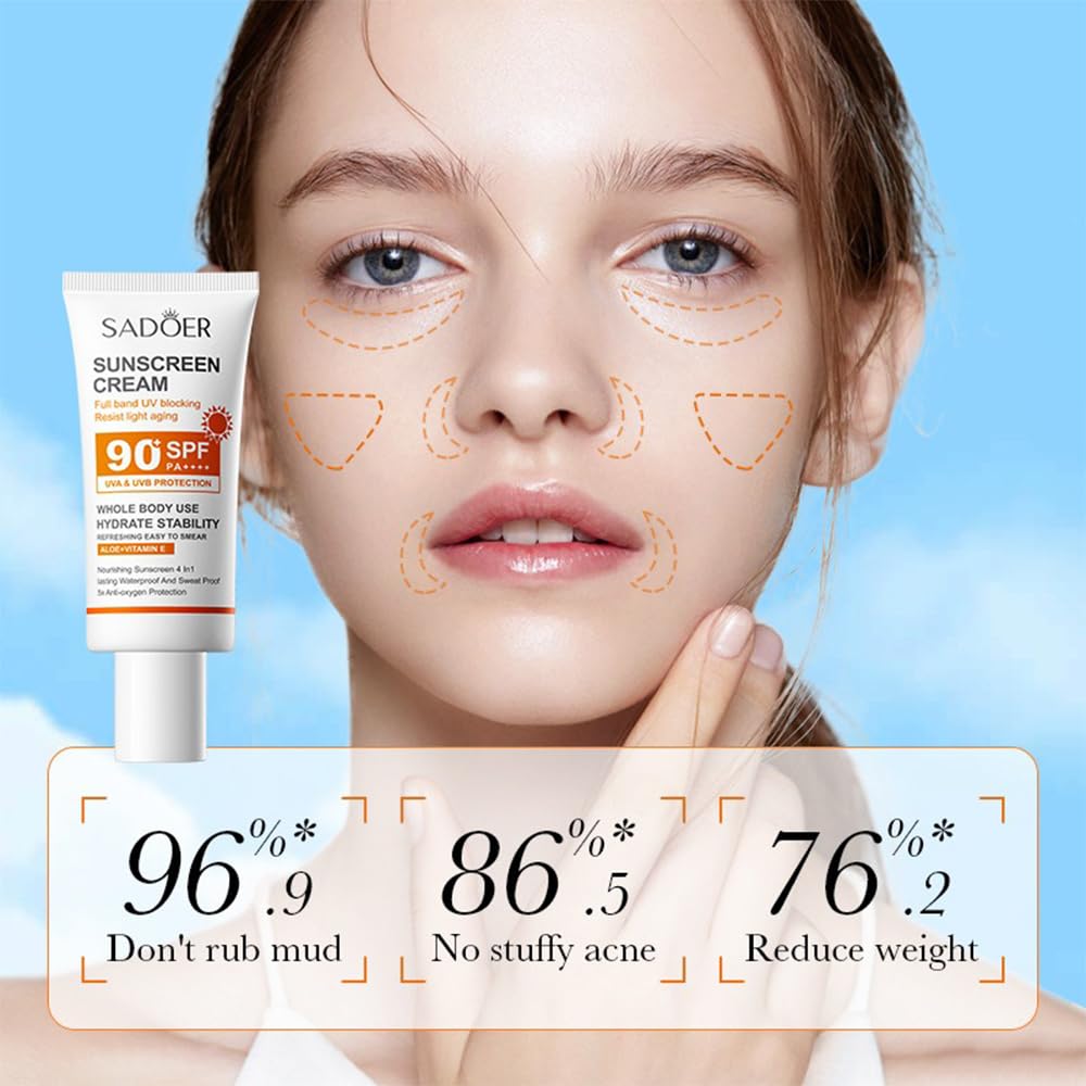 Sun Cream, Moisturizing Sunscreen Lotion, Quick Absorbing Skin Care Cream - 50g