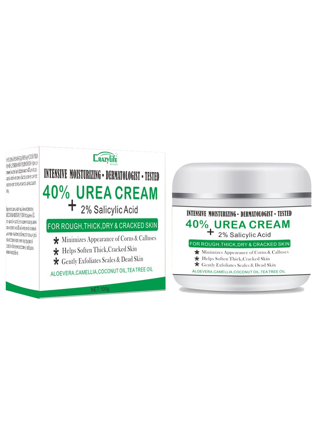 40% Urea Cream and 2% Salicylic Acid, Strength Exfoliator for Rough Skin 100g