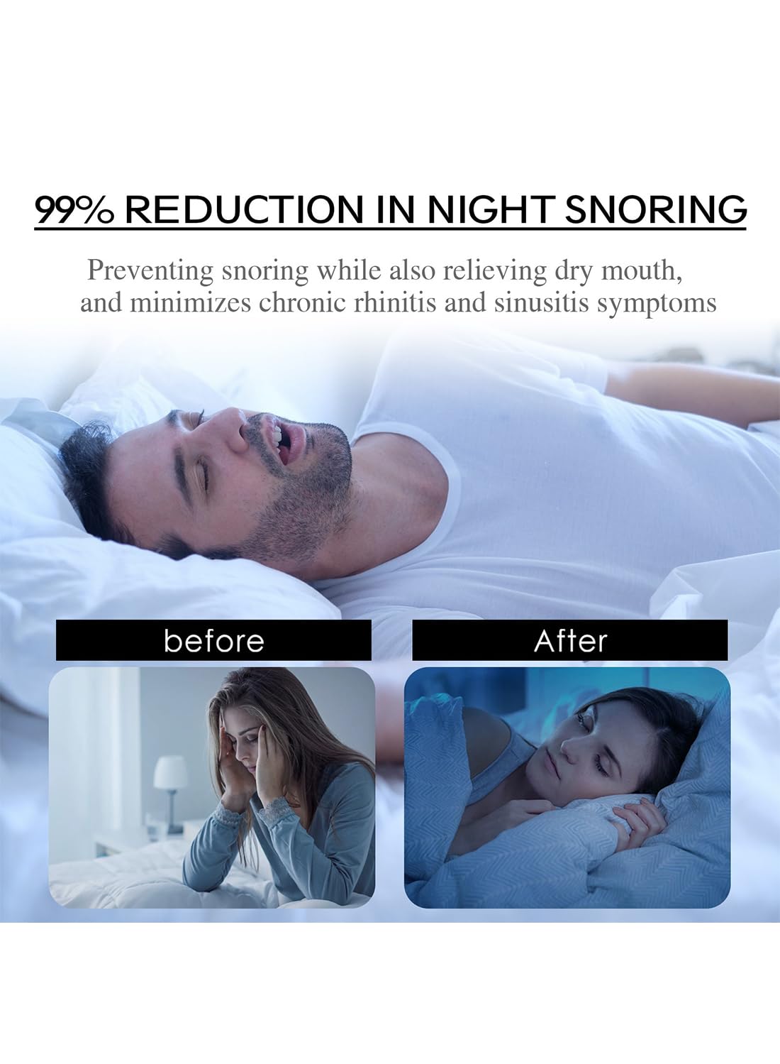 30Pcs Sleep Mouth Tape, Hypoallergenic and Pain-Free Anti Snoring Patches