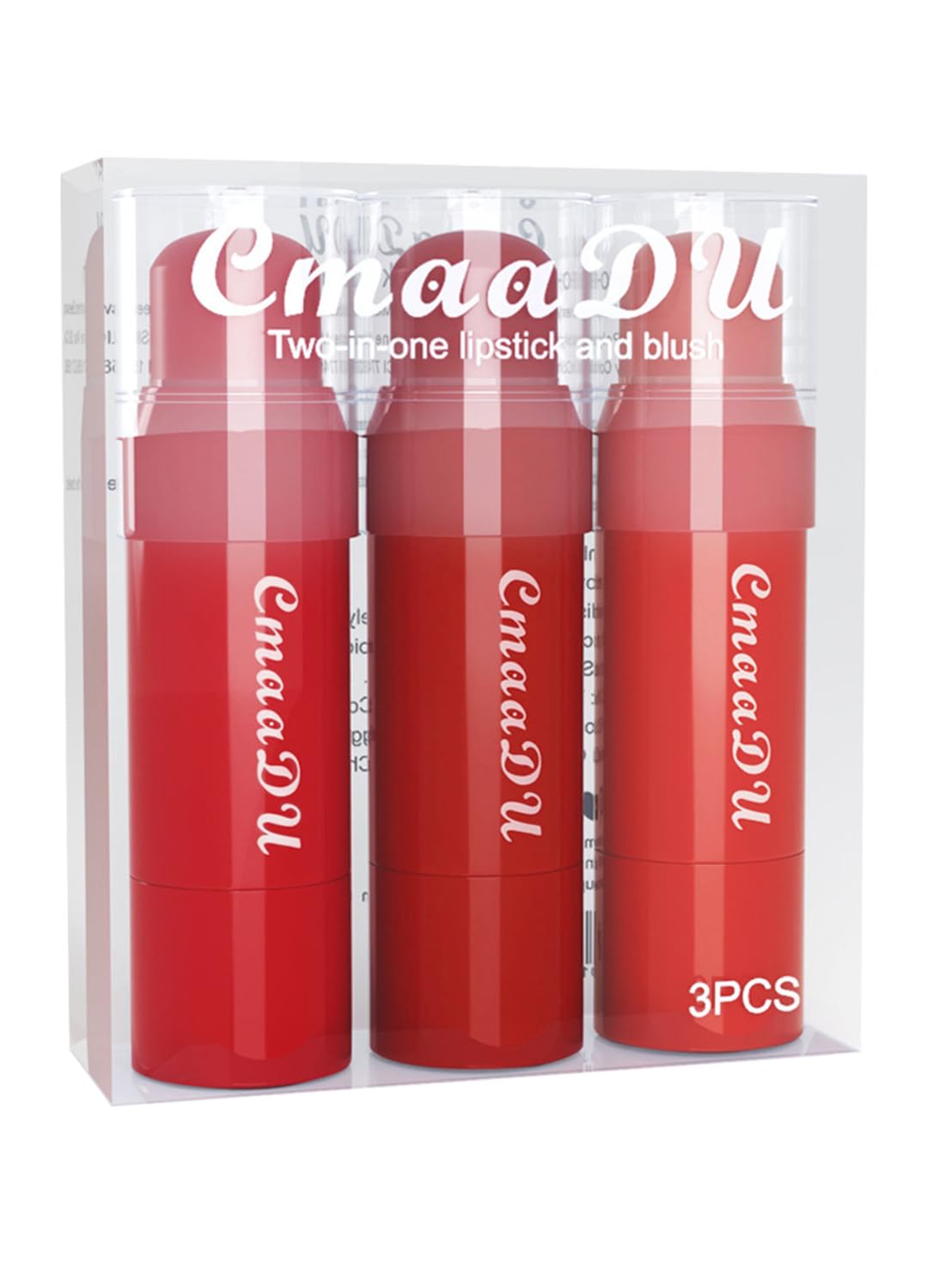 2 in 1 Lipstick and Blush, High Pigment Longwear Natural Blush Stick, Waterproof Velvet Texture Lip Gloss Stick for Cheeks Eyes Lips, Matte Finish, for All Skin Tones