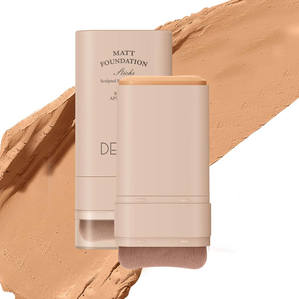 Foundation Liquid, Matte Finish, Full Coverage Longwear Liquid Foundation Makeup, Portable Easy to Use Lightweight Foundation Stick, Sweat and Water Resistant