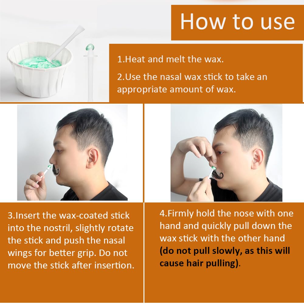 Nose Wax Kit for Men & Women, 20 Applicators, Instant Hair Remover Wax Kit