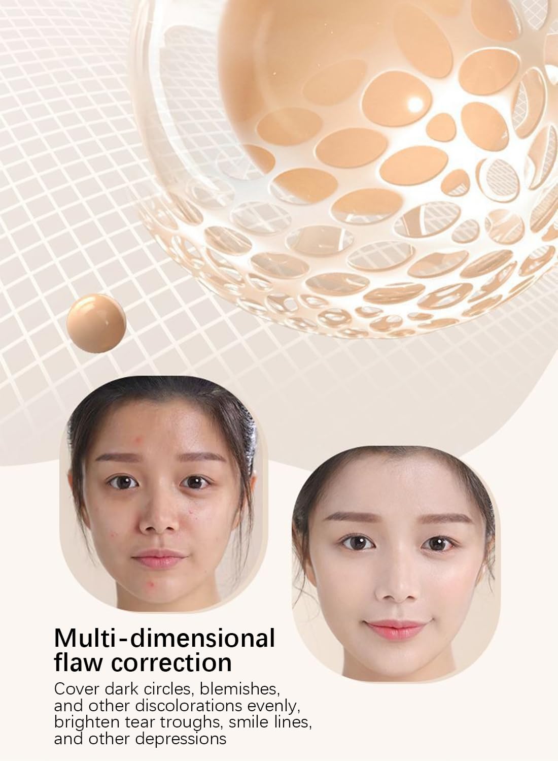 Double Color Concealer Palette with a Brush, Lightweight Long Lasting 2 Colors Foundation and Concealer Palette, Neutral Under Eye Concealer, Medium to Full Coverage