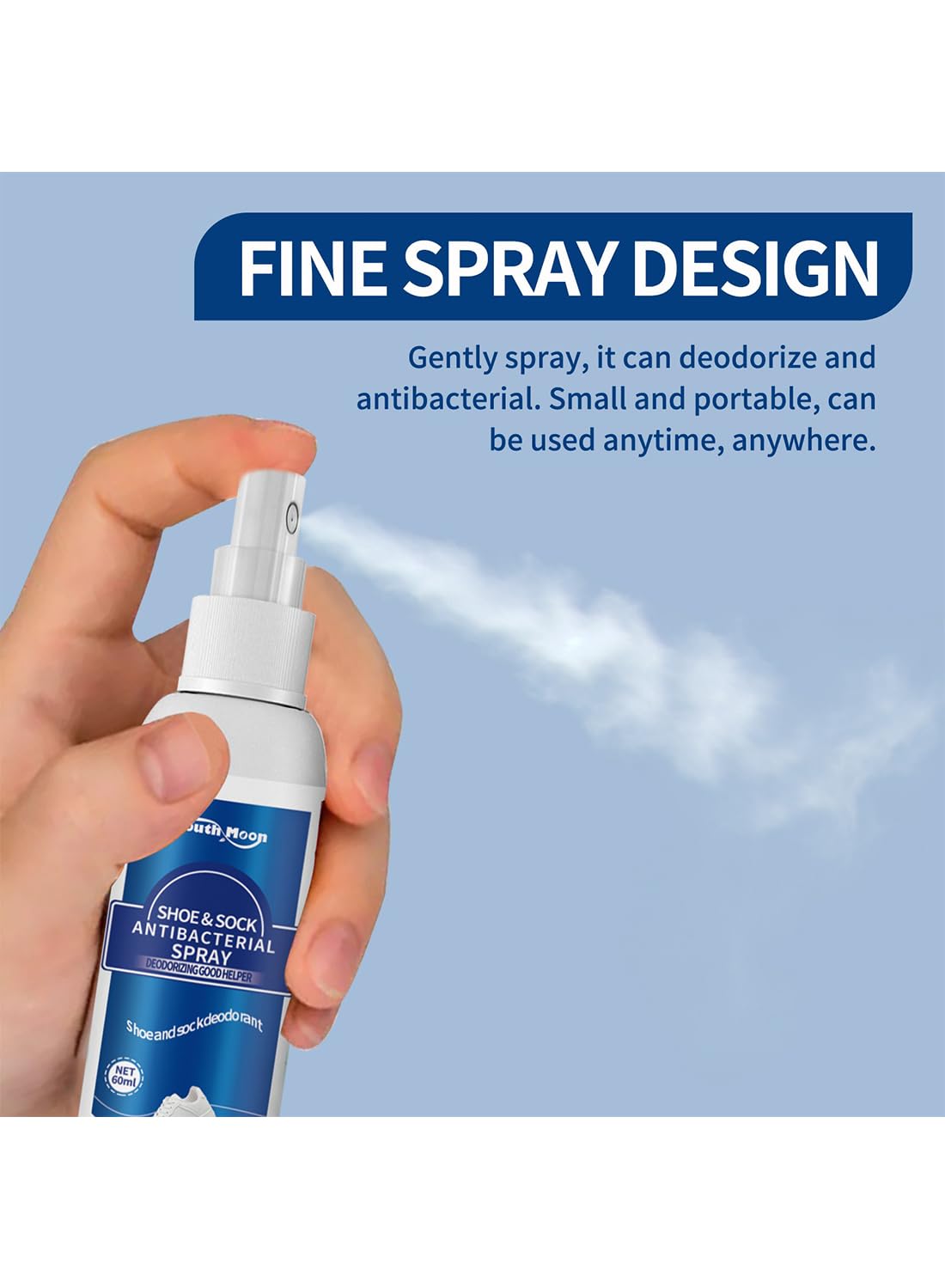 Shoe Deodorizer Spray, Foot Spray with Essential Oils for Smelly Feet 60ml