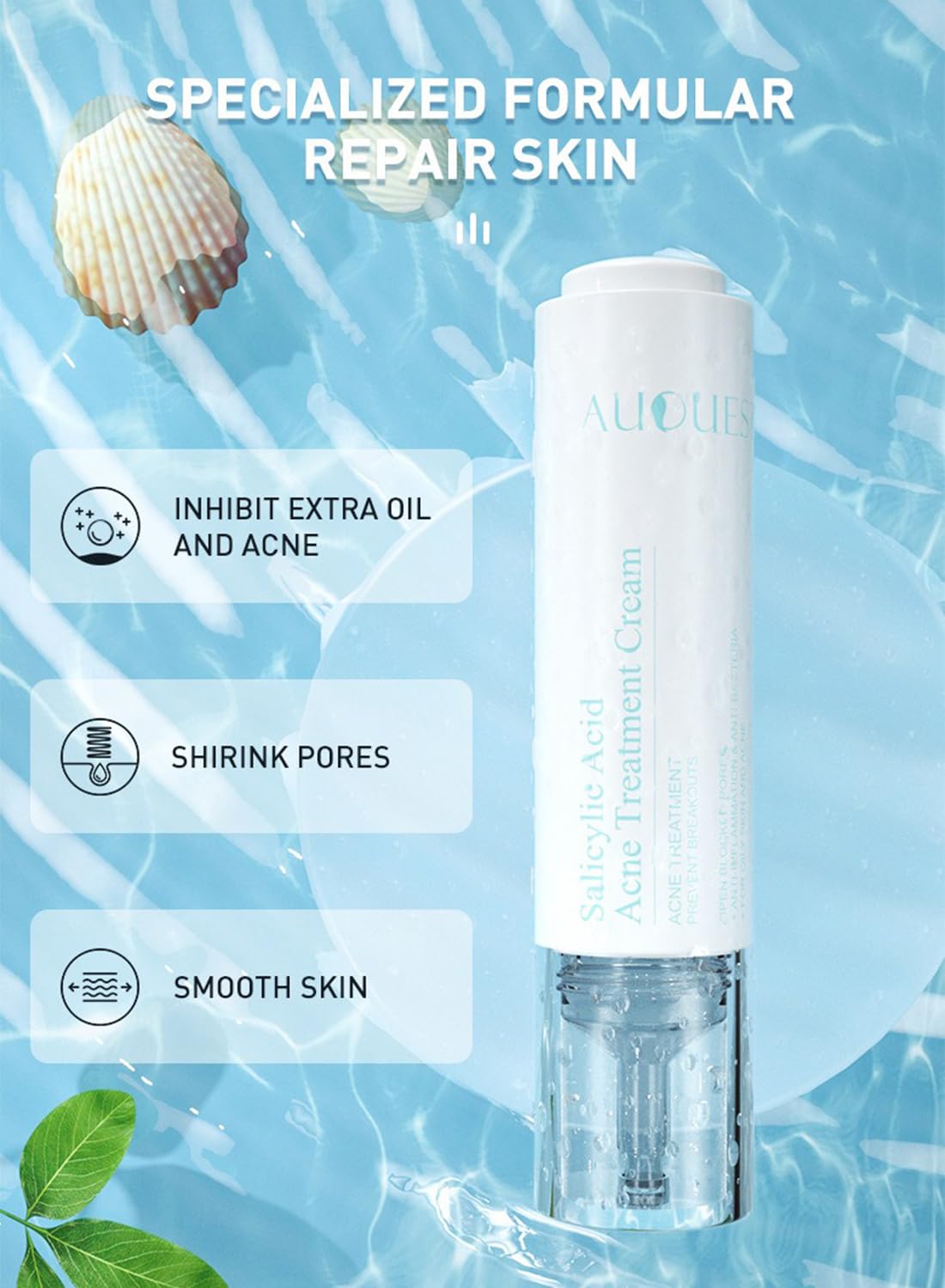 0.3% Salicylic Acid Cream, Face Lotion Preventing Breakouts for Acne Skin - 15ml