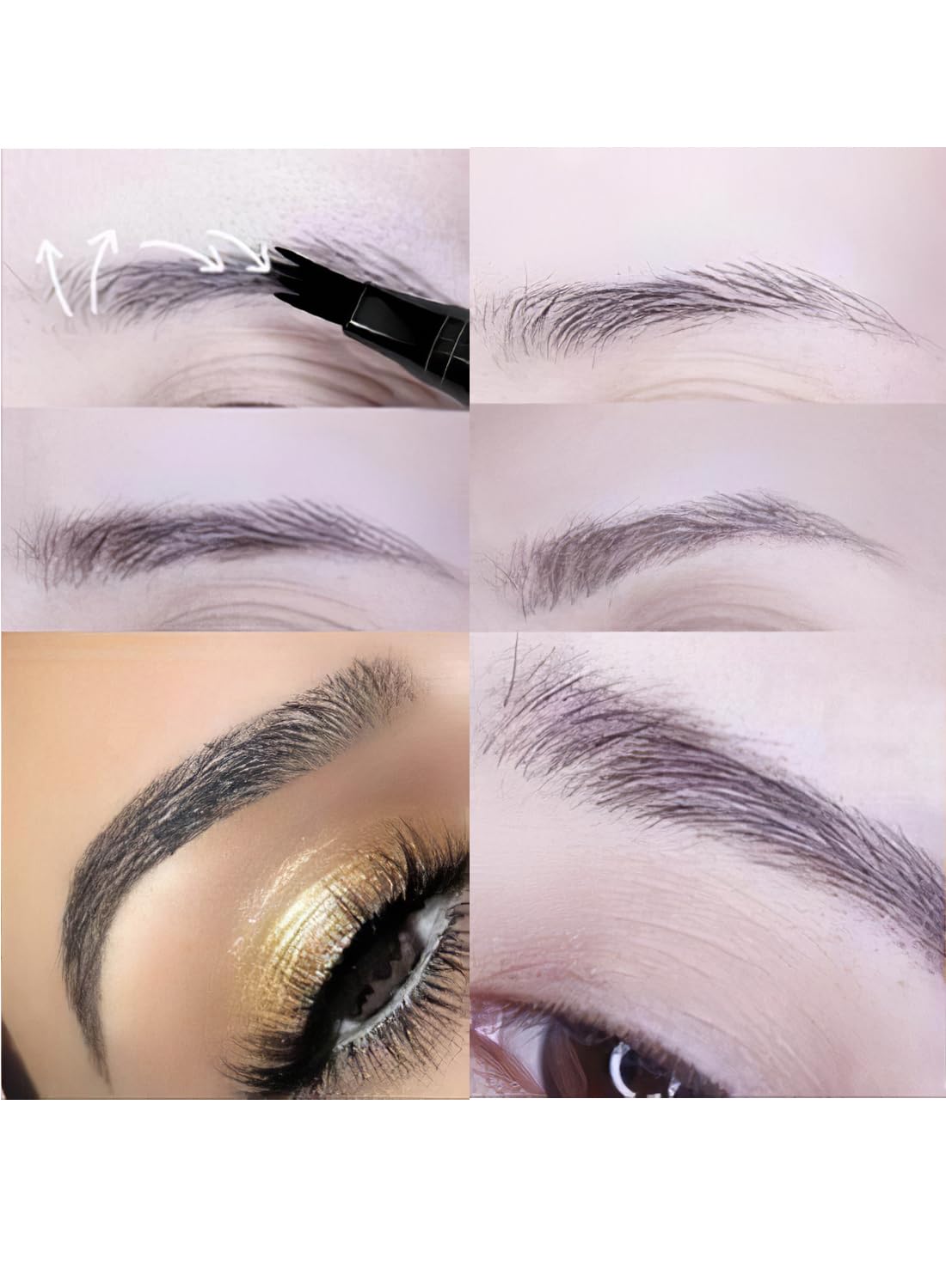 3 Pcs Liquid Eyebrow Pencil Set, Ultra-Fine Tip, Long Lasting Waterproof Smudge Proof Liquid Eyebrow Pencil, Daily Eye Brow Makeup