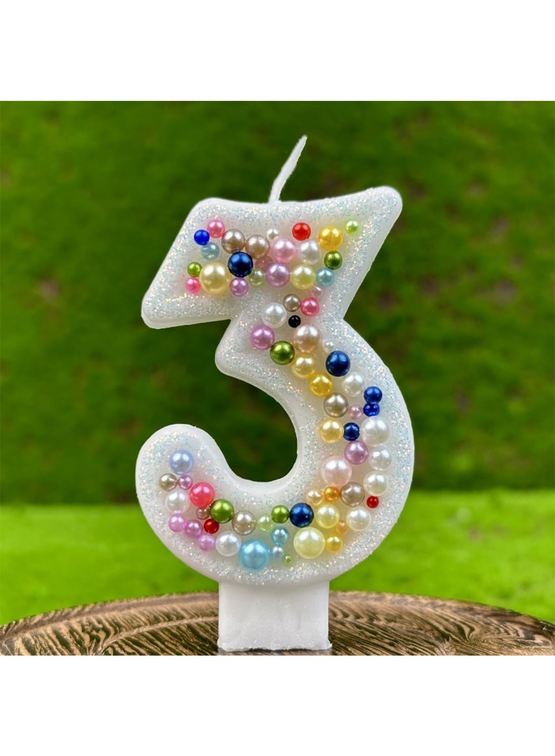 Colored Beads Number Cake Candle