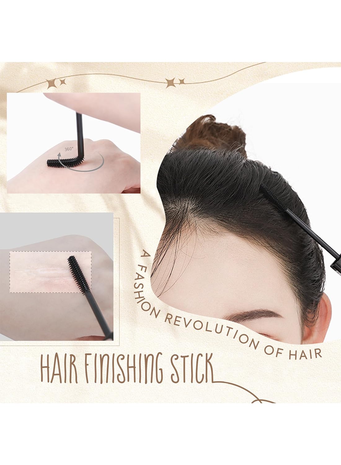 Hair Finishing Stick, Non Greasy and Non Sticky Small Broken Hair Finishing Cream, Refreshing Hair Wax Stick for Frizz & Flyaway, Hair Gel 30ml