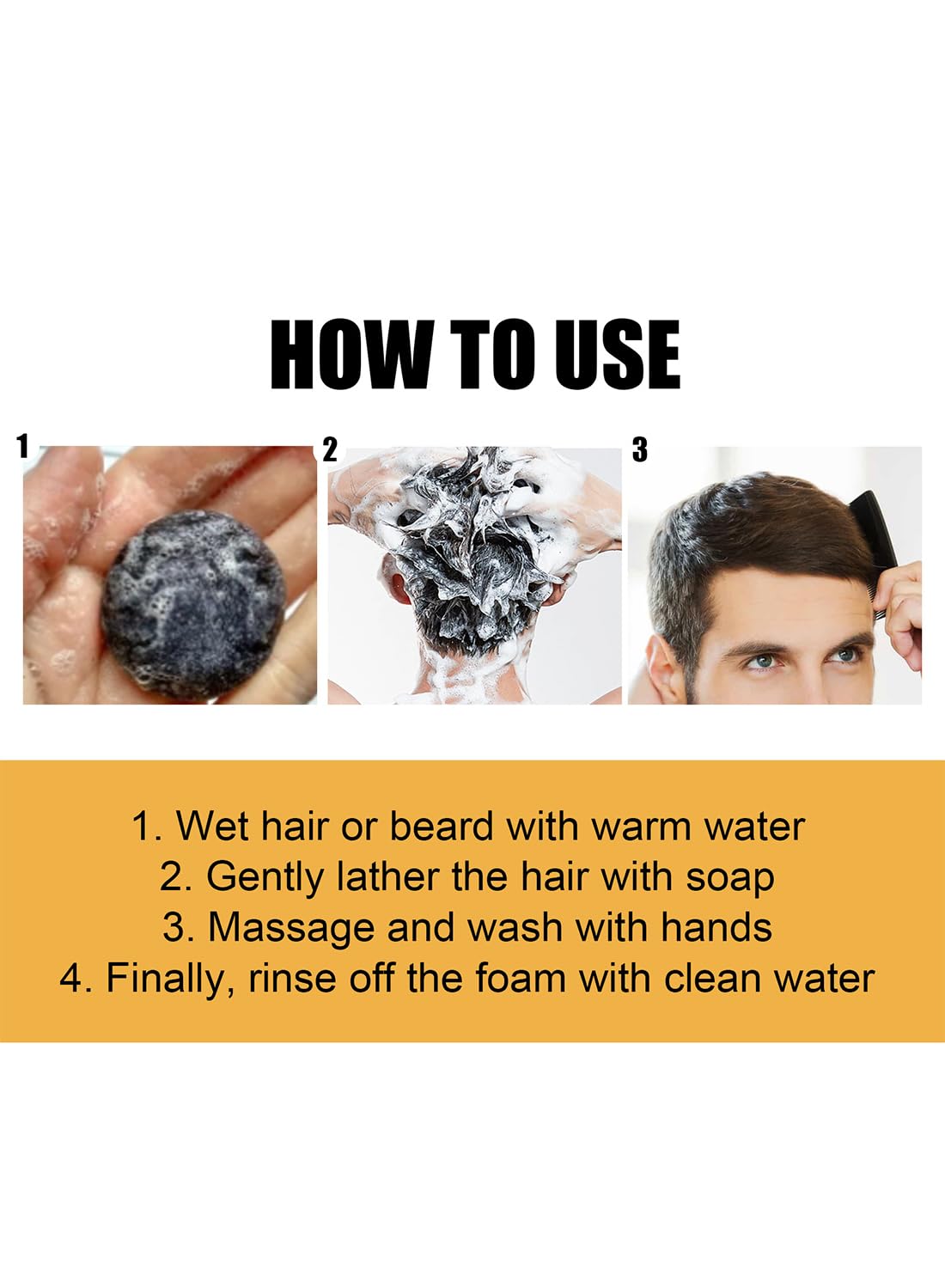 Hair Darkening Soap, Grey Hair Coverage Bar Soap