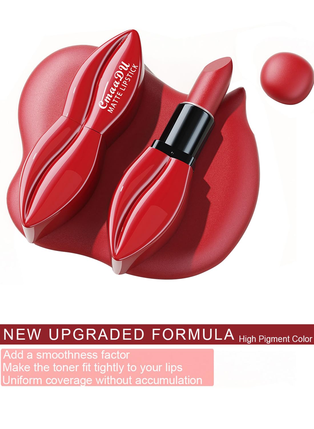 Matte Lipstick for Women, Long Lasting Waterproof Highly Pigmented Moisturizing Velvet Lip Gloss, Not Fade Lightweight Smudge Proof Lip Stain for Girls and Women - Red 09