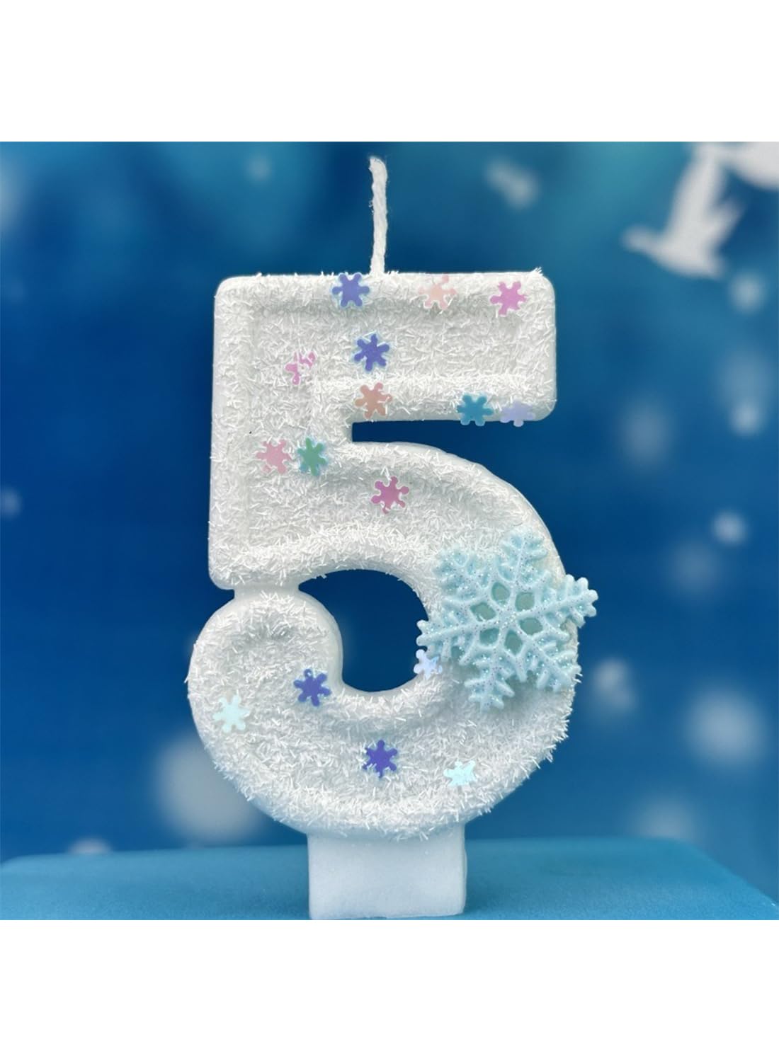 White Snowflake Cake Candle