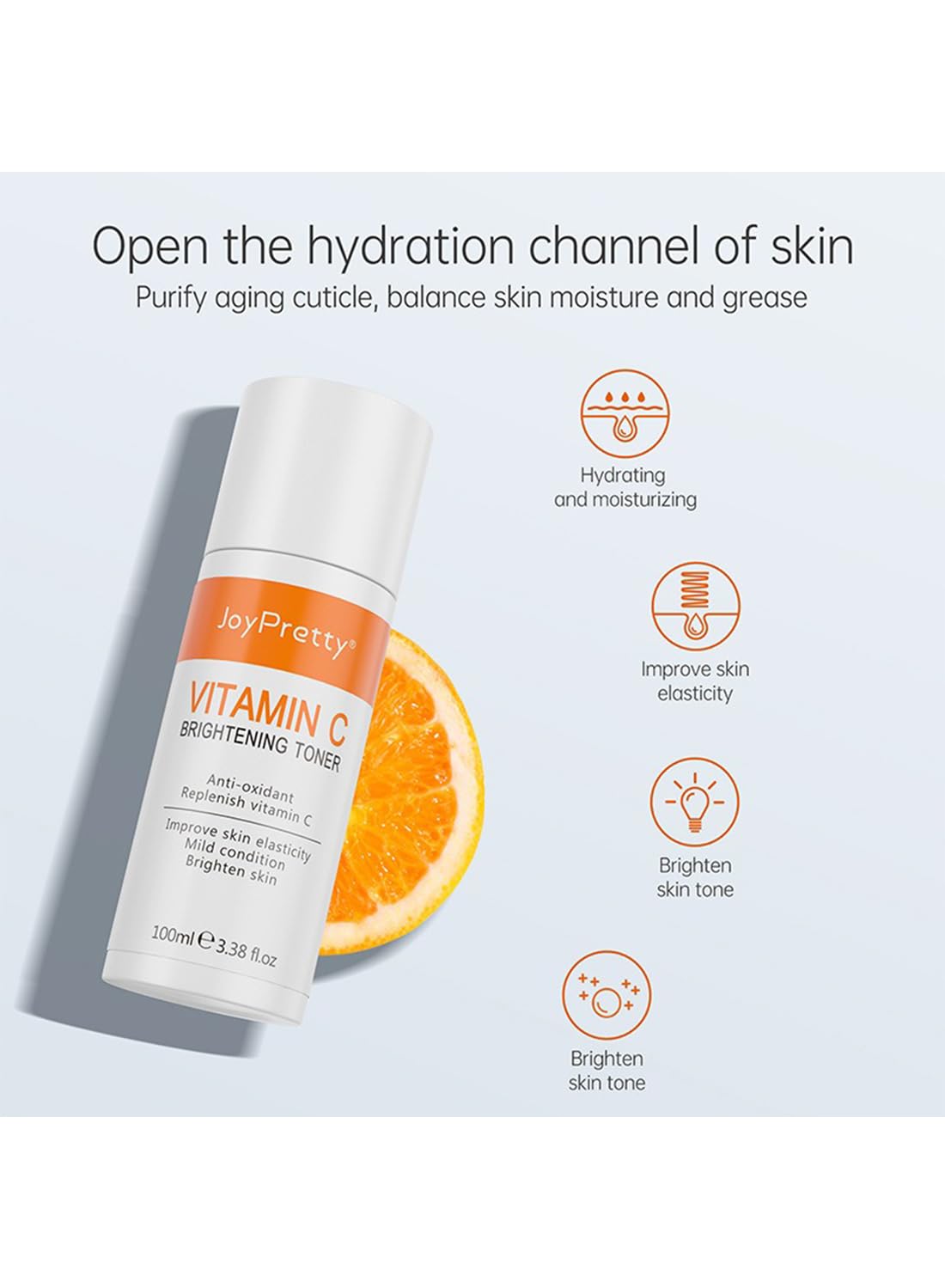 VC Brightening Toner, Anti-Oxidant Hydrating Soothing Essential Toner 100ml