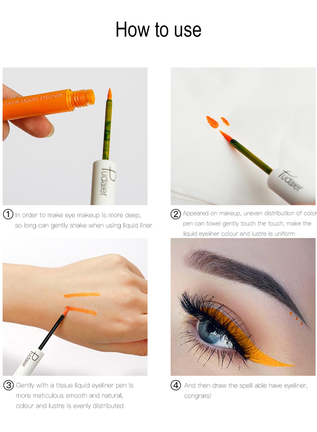 Liquid Eyeliner, Quick Drying Waterproof Sweatproof Eyeliner Makeup, High Pigment Shades Eye Makeup Wear for Women