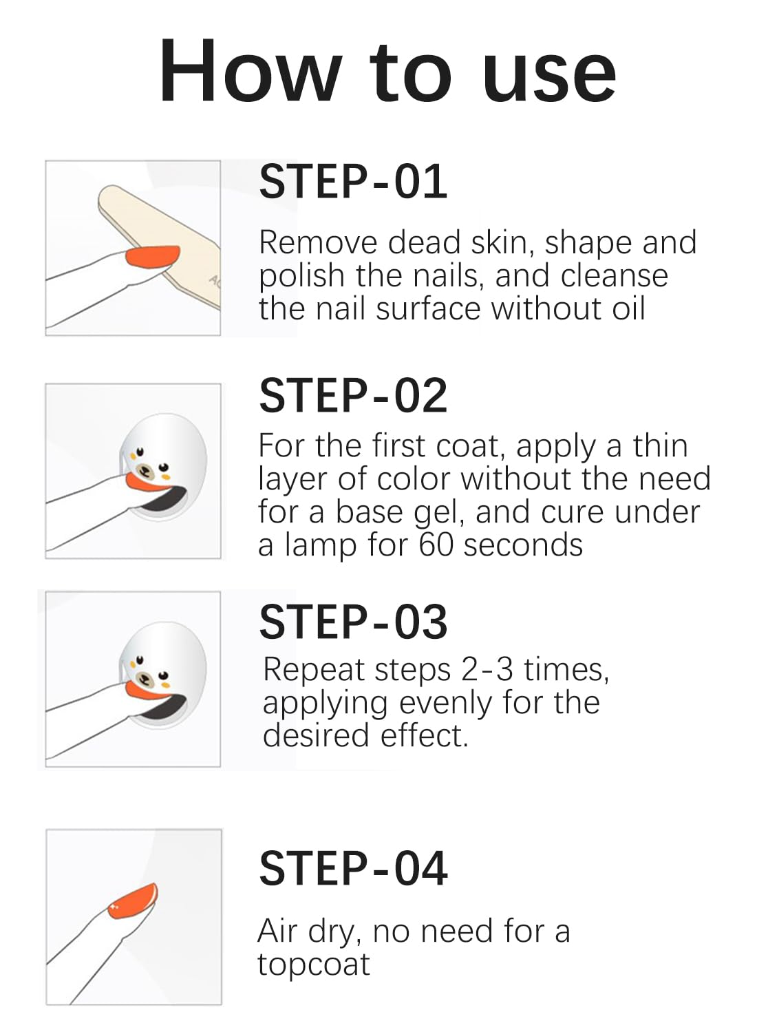 3 in 1 One Step Gel Polish, Soak Off LED UV Nail Gel Polish, No Need Base and Top Coat, Long Lasting Safe Fast Cure Nail Art for Starter Salon DIY at Home 10ml