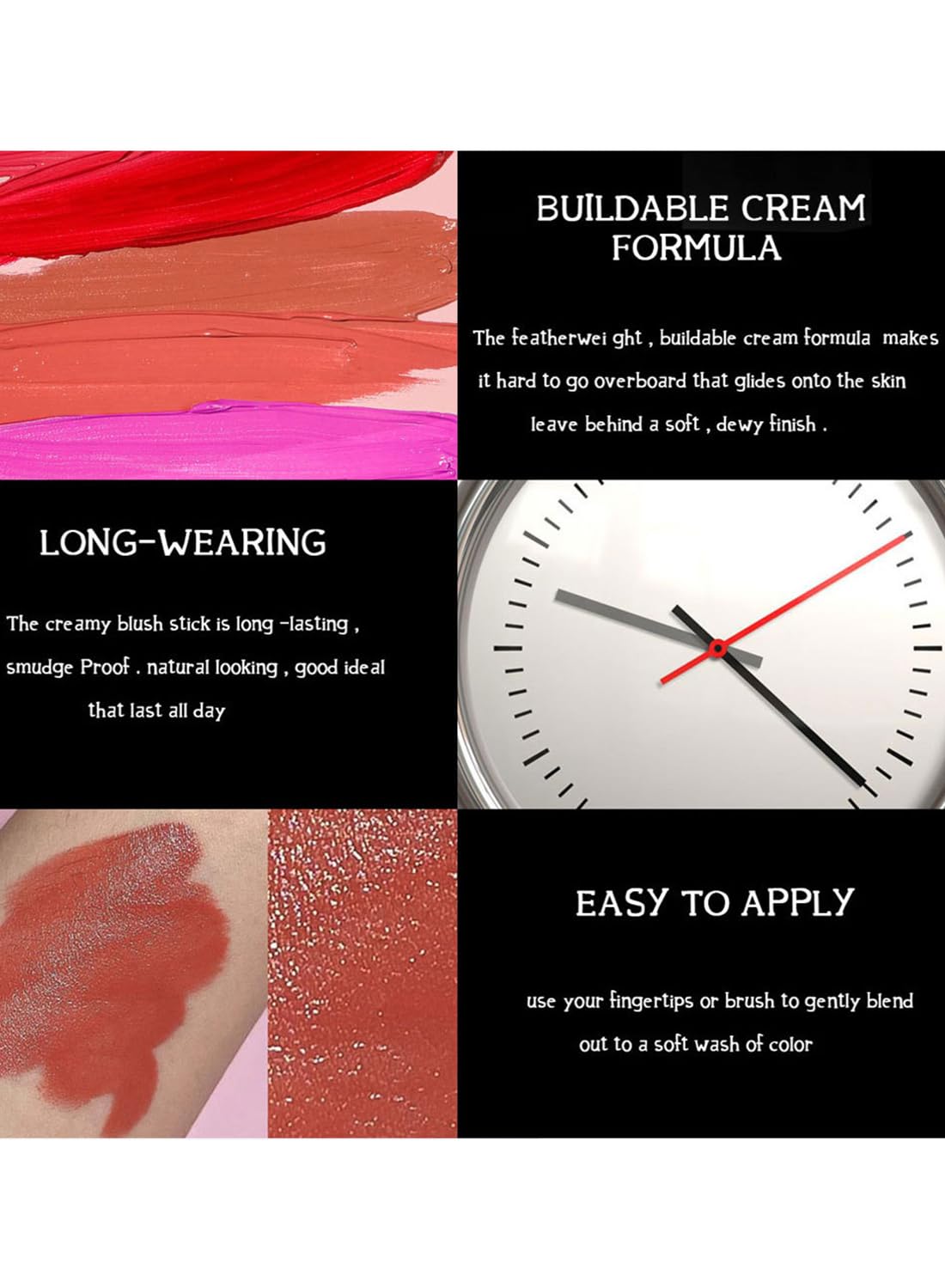 2 in 1 Lipstick and Blush, High Pigment Longwear Natural Blush Stick, Waterproof Velvet Texture Lip Gloss Stick for Cheeks Eyes Lips, Matte Finish, for All Skin Tones