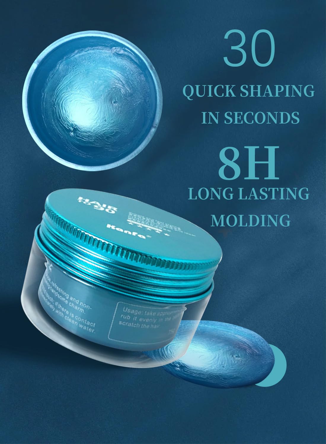 Hair Wax, Strong Hold Long-Lasting Hair Styling Wax, Natural Matte Finish, Non-Greasy Hair Styling Pomade for Flyaways Edge Frizz Hair, Makes Hair Look Neat & Tidy 100ml