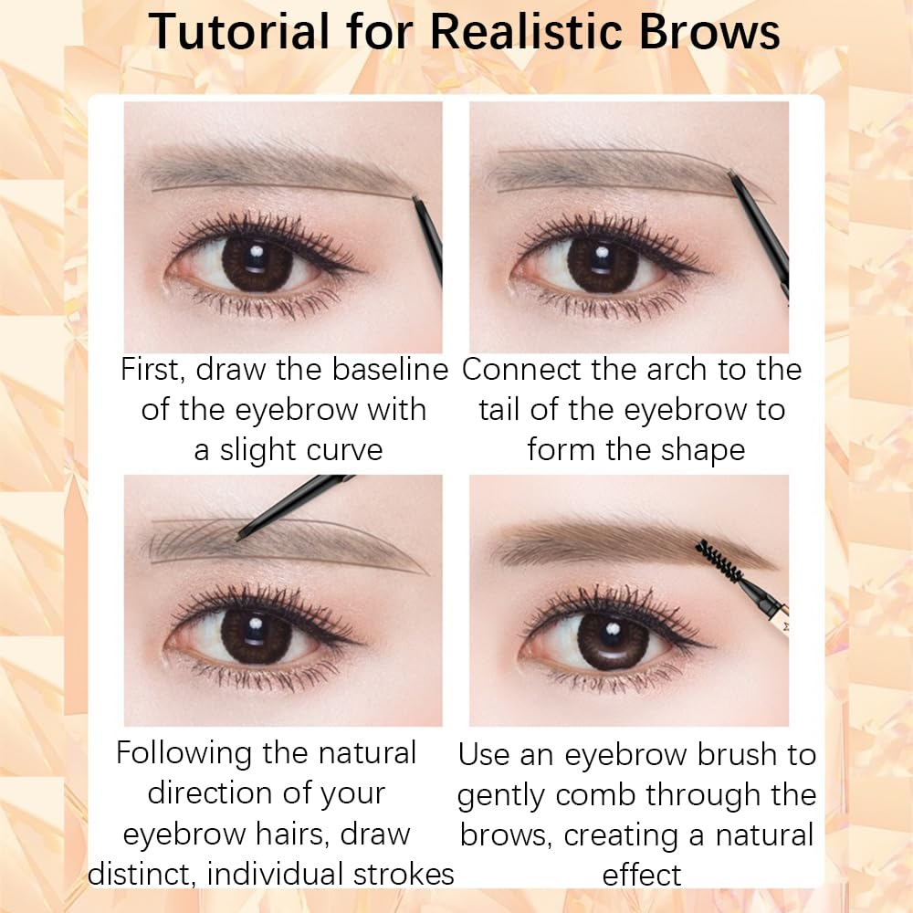Eyebrow Pencil with Spiral Brush, Brow Pencil