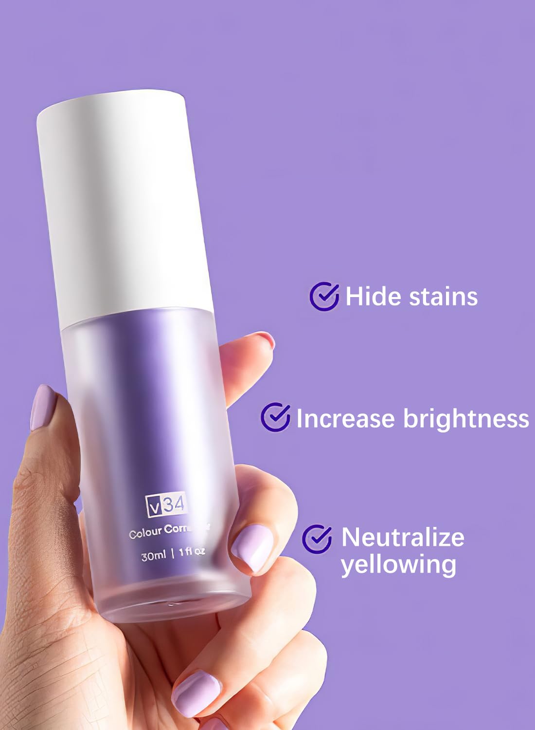 L&Wen Purple Toothpaste Teeth Whitening Booster Effective Fast Brighten Cleaning Tooth Colour Corrector to Remove Tooth Stains and Change Yellow Teeth for Sensitive Teeth 30ml