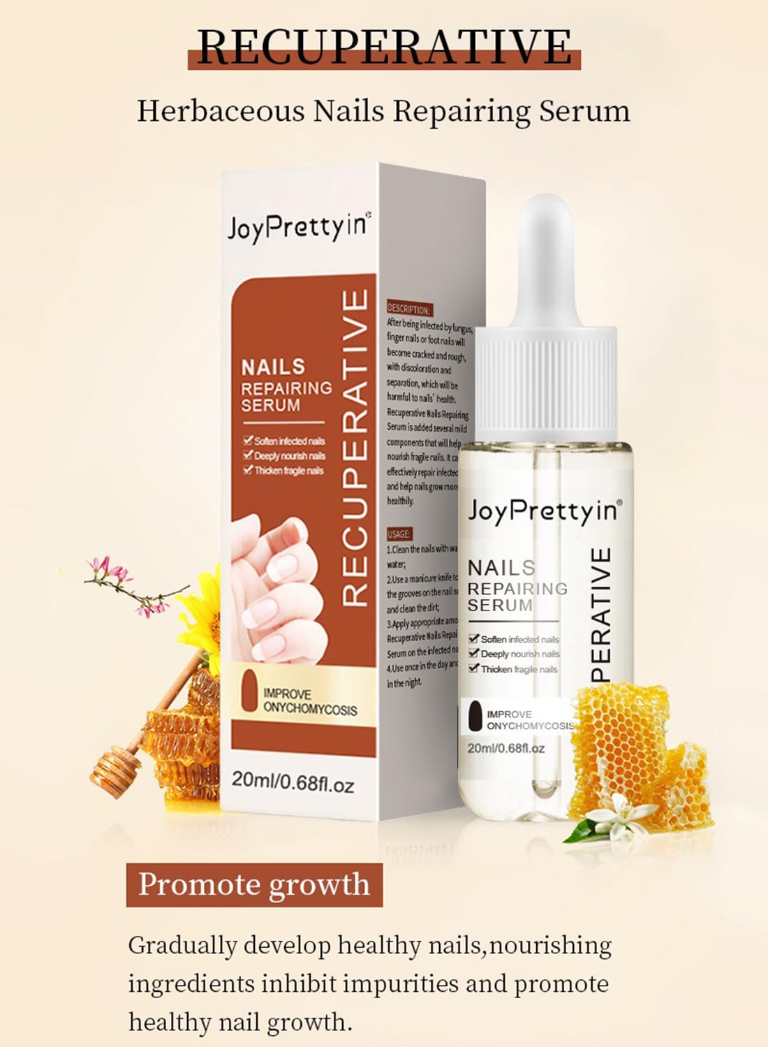 Nail Repair Cream, Nail Grooming Gel for Onychomycosis and Damaged Nails 20 ml